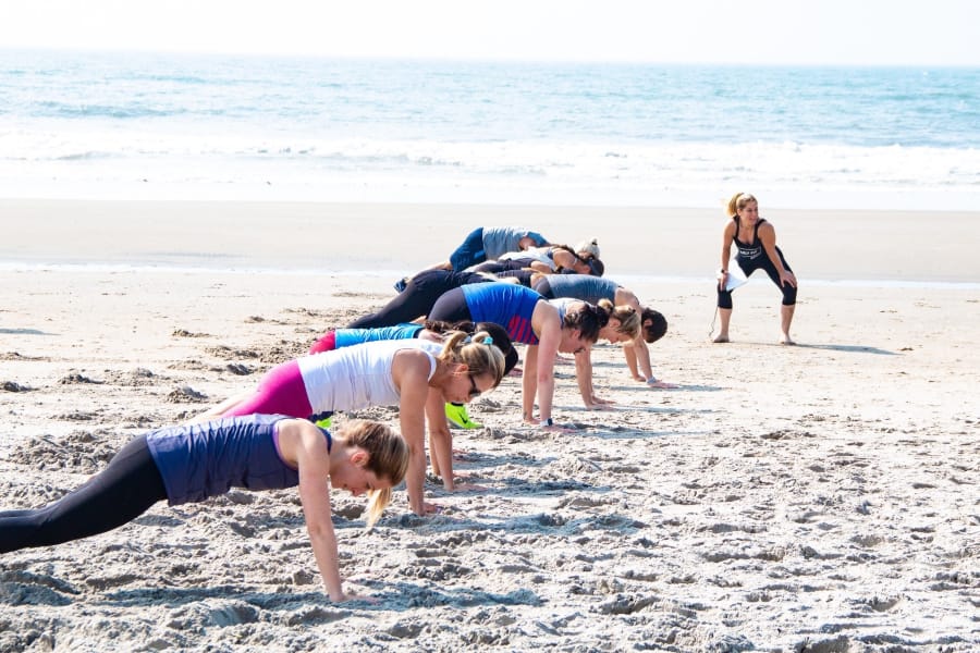 Beach class near ocean shore